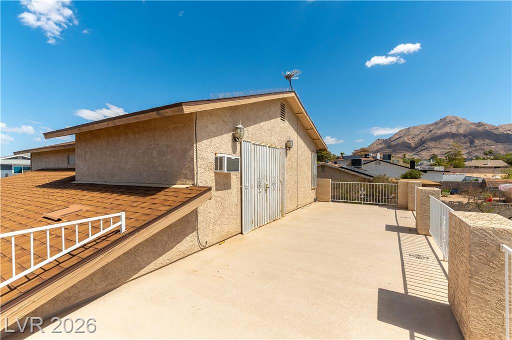 Upper-level terrace with mountain views